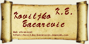 Koviljko Bačarević vizit kartica